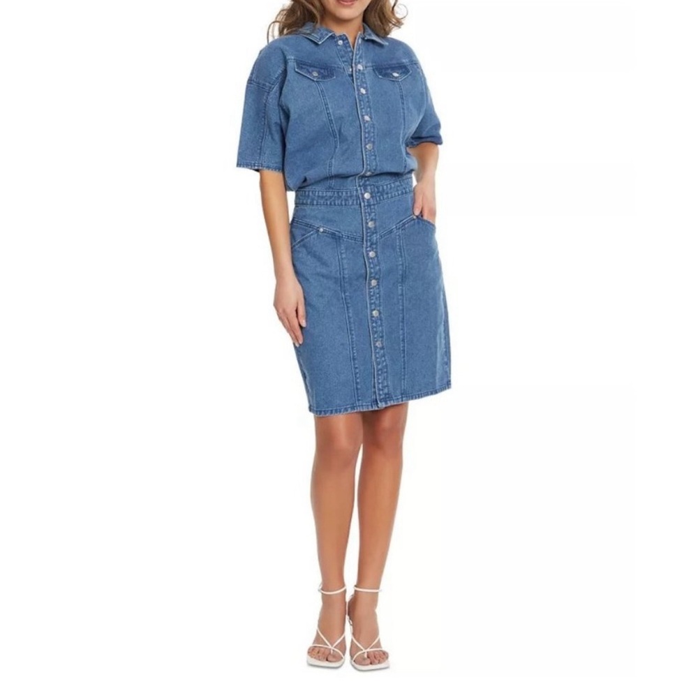 NWT Womens Size 10 Gloria Vanderbilt Christian Siriano Dolman-Sleeve Denim Dress